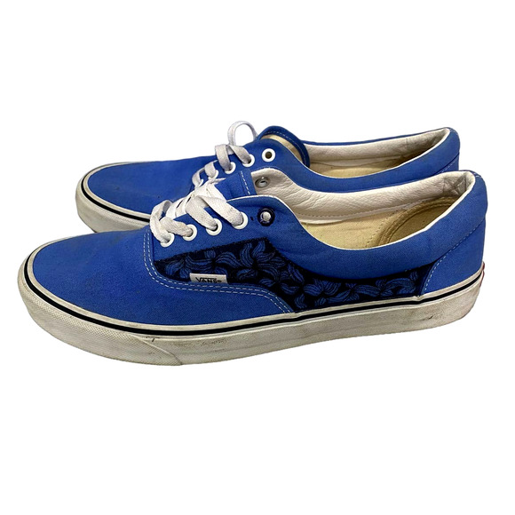 Vans Floral Lapis Blue Low Top Skate Shoes Men Size 11 751505 Flowers - Picture 1 of 8